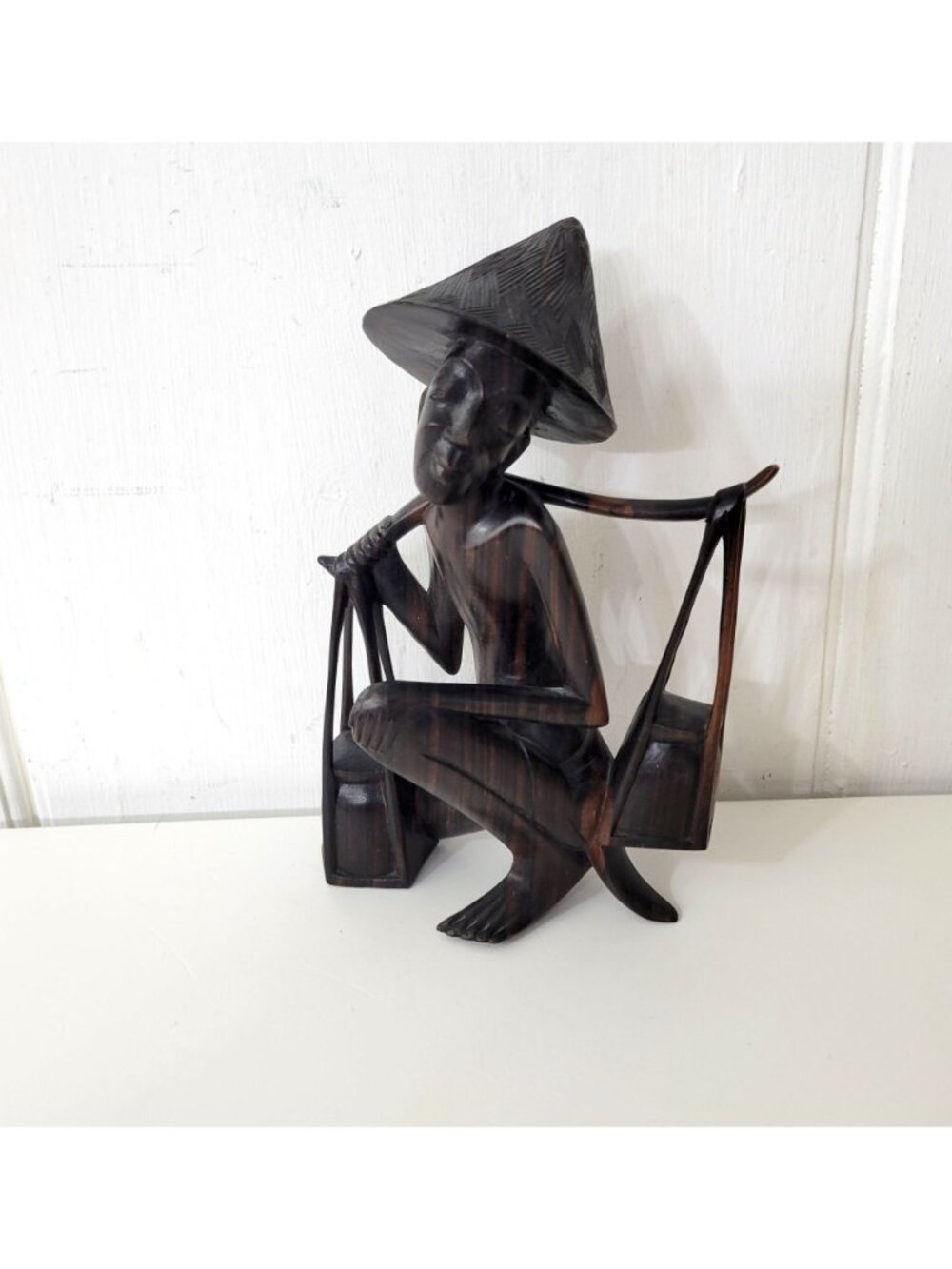Iron Wood Figurine Rice Farmer - Picture 2 of 8